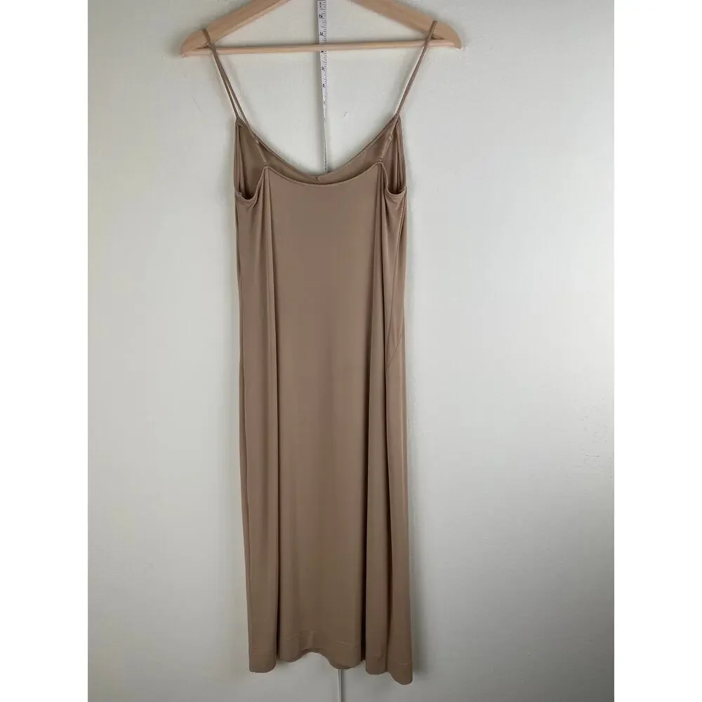 Akris Stretch Knit Midi Slip Dress Beige Size 8 - Picture 6 of 13